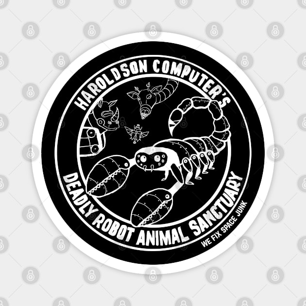 Haroldson Computer's Deadly Robot Animal Sanctuary Magnet by Battle Bird Productions